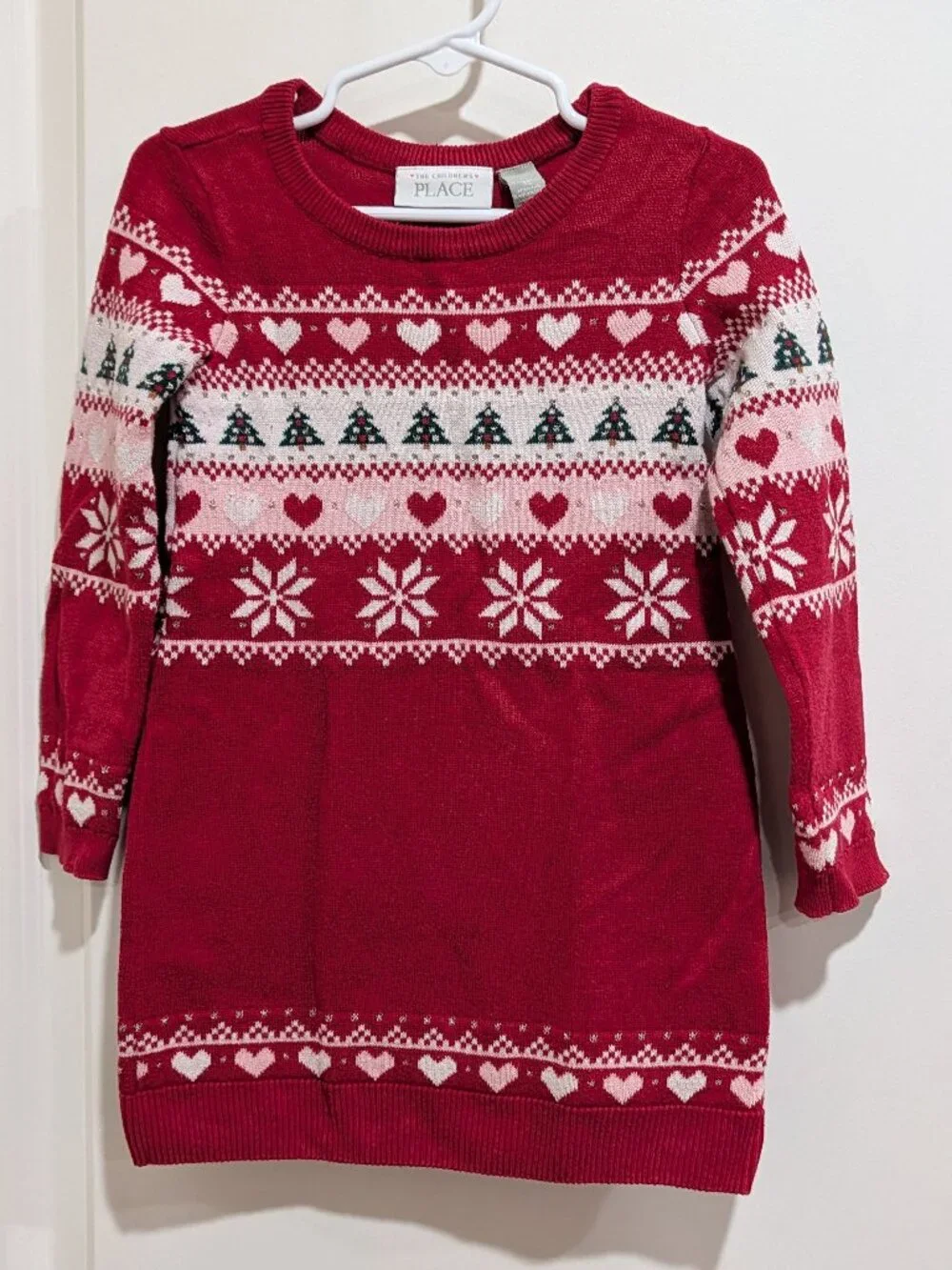 Children's Place Fairisle Holiday Christmas Sweater Dress